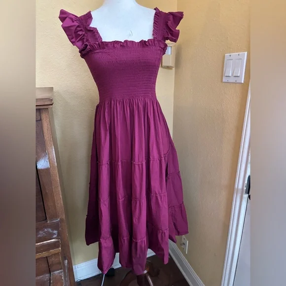 Hill House Ellie wine colored Nap dress. Medium - Picture 3 of 7